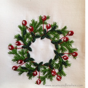Cranberry wreath Dancing Threads